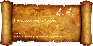 Lenkovics Alexa névjegykártya